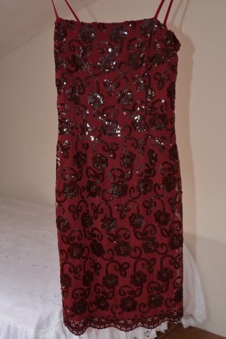 Vestido de fiesta lentejuelas rojo