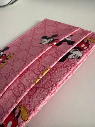 Tarjetero Gucci Rosa Mickey Mouse