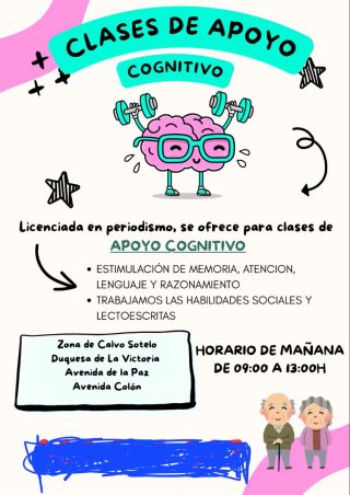 Clases de Apoyo cognitivo para nuestros mayores.