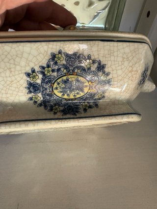 Lote de due pezzi antichi di ceramica crepata