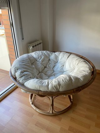 Sillón Papasán Ratán Beige y Marrón