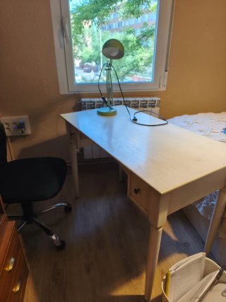 Mesa estudio madera lacada blanco 140x75x77