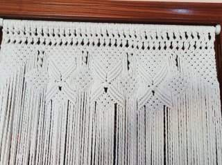 Cortina Macramé hecha a mano-Blanca 183x83 cm