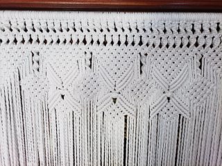 Cortina Macramé hecha a mano-Blanca 183x83 cm