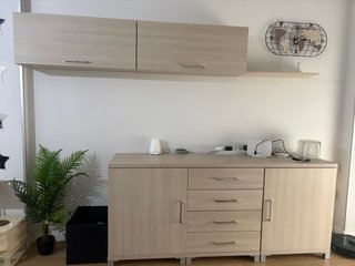 Mueble de salón modular madera clara