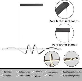 Lámpara colgante LED moderna regulable 100cm negra
