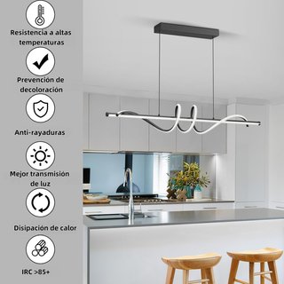 Lámpara colgante LED moderna regulable 100cm negra