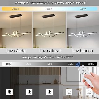 Lámpara colgante LED moderna regulable 100cm negra
