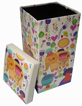 Pouf contenitore pieghevole in ecopelle · Tessuto