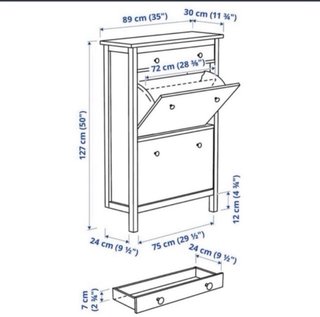 Zapatero Ikea Hemnes Blanco Cajón