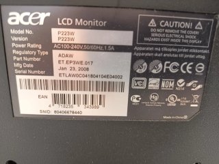 Monitor LCD Acer 22 P223W
