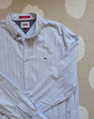 Camisa azul rayas oxford Tommy Hilfiger Jeans (L)