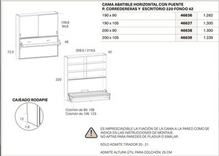 CAMA ABATIBLE CON ESCRITORIO EN BARCELONA