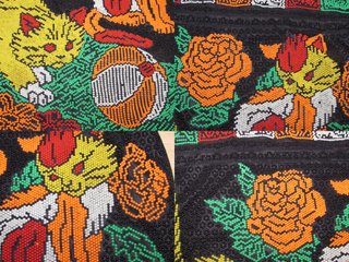 Bolso vintage retro cuentas bolitas gatos años 70