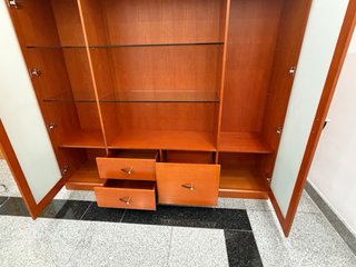 Mueble Salón/Oficina Madera con Vitrinas