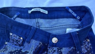 Pantalón Virtu lentejuelas azul. T.38