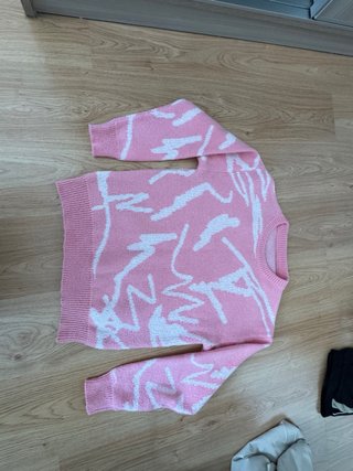Jersey rosa y blanco estampado