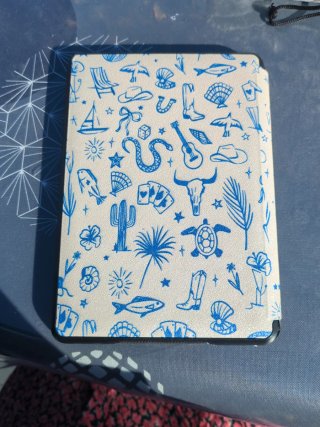 Funda eBook Diseño Divertido Azul y Blanco