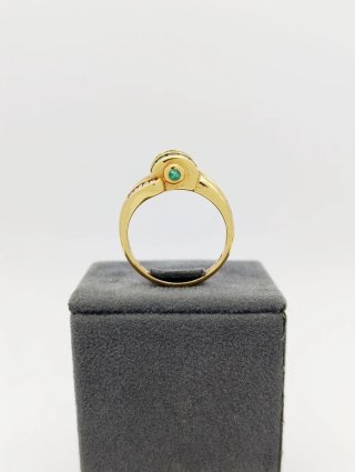 Anillo Oro 18K Esmeraldas y Brillantes
