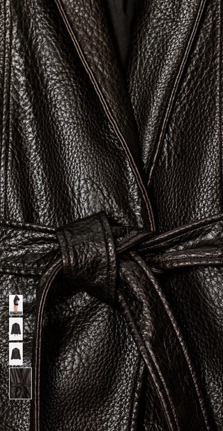 Chaqueta efecto piel Zara con cinturón
