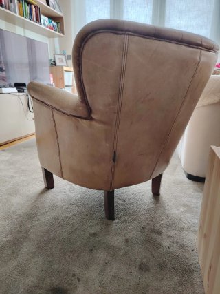 Sillón Club Vintage en piel.