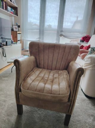 Sillón Club Vintage en piel.