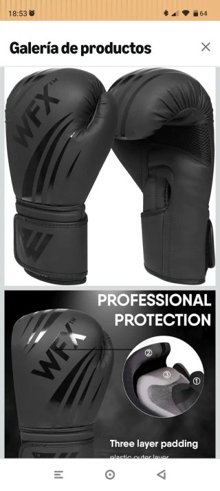 Guantes de boxeo WFX negros