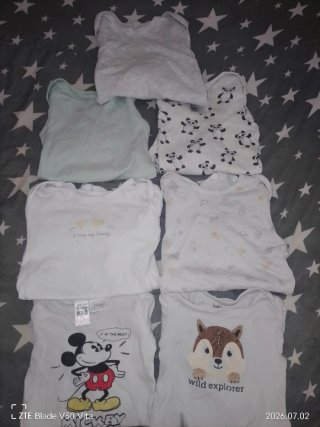 Lote 7 Bodis Manga Larga 6-9 Meses