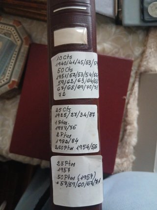 Colección de monedas en álbum