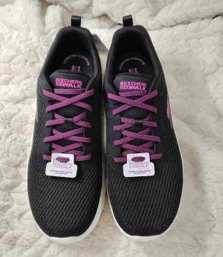 Zapatillas Skechers Go Walk Flex Negras Rosas