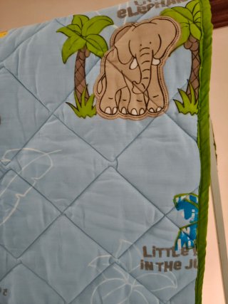 Edredón infantil azul con animales