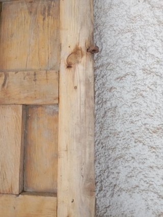 Puerta antigua madera castellana cuarterones203x55