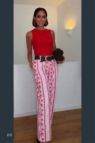 Pantalón Zara bordado rosa Talla L