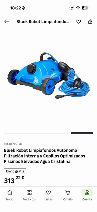 Bluek Robot Limpiafondos Autónomo Filtración Inter