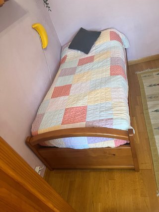 Cama 90x190 madera pino con cajones