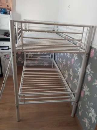 Litera metálica  90x190 blanca con somieres