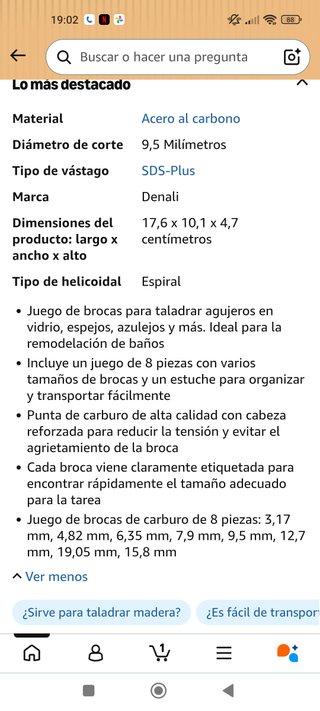 5 x Denali Juego 8 Brocas Metal