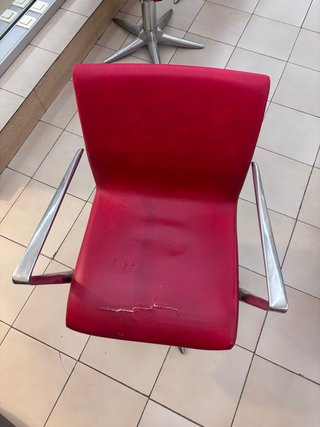 Sillón Peluquería Hidráulico Rojo