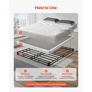 Box Spring, Struttura Letto Queen Size con Tessuto