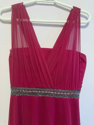 Vestido de fiesta granate de tul – Talla L