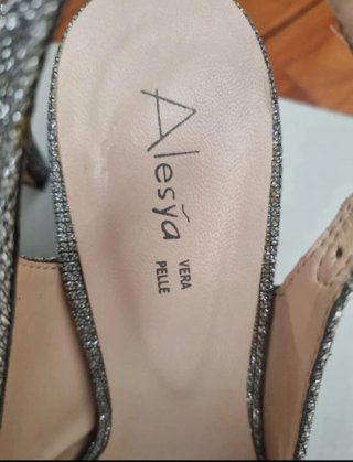 Décolleté glitter argento Alesya Tg 38