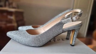 Décolleté glitter argento Alesya Tg 38