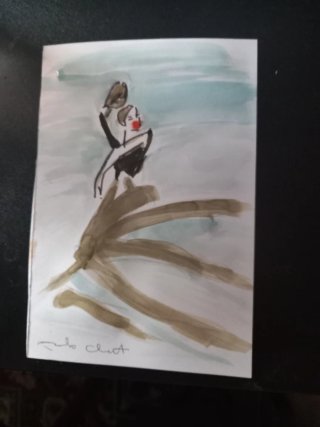 Acuarela flamenca sobre papel
