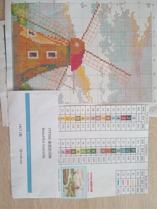 Lote punto de cruz: tela y gráficos