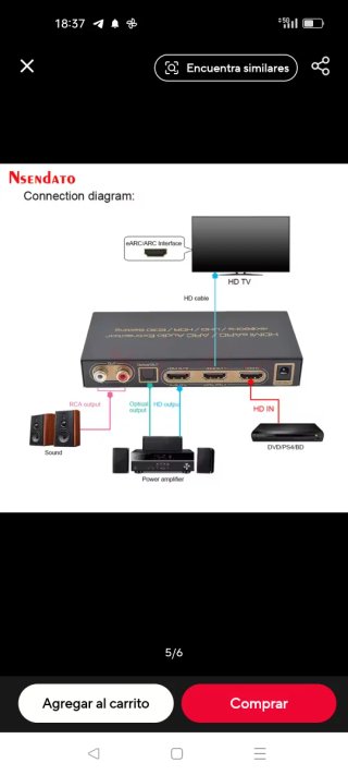 Extractor Audio HDMI eARC/ARC 4K @60Hz