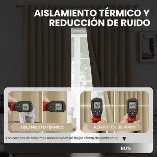 Cortinas Opacas Térmicas Beige 240x140 tacto suave
