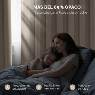 Cortinas Opacas Térmicas Beige 240x140 tacto suave