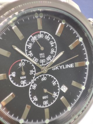 Reloj Cronógrafo Skyline Negro y Plateado
