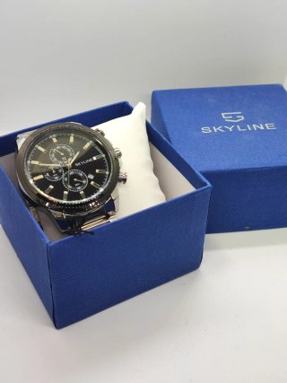 Reloj Cronógrafo Skyline Negro y Plateado