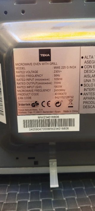 Microondas Teka plateado